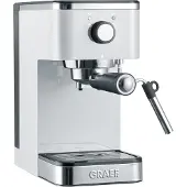 Graef Machine à expresso à porte-filtre Salita ES 401EU, blanche – 15 bars, réservoir d'eau de 1,25 litre, mousse de lait, fonction eau chaude, 1450 W, accessoires inclus