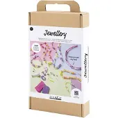 Creativ Company Kit de bricolage de bijoux pour enfants avec pâte à modeler pour bijoux et perles colorées