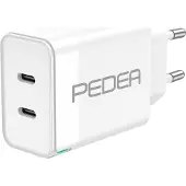 Pedea Chargeur rapide Dual PD 40 watts USB type C/C, blanc (60040104)