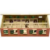 Kids Globe Ecurie Van Manen avec 9 boxes 62x42,5x22 cm à l'échelle 1:32