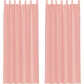 vidaXL Voile Rideaux avec poches pour tringles 2 pcs. Rose