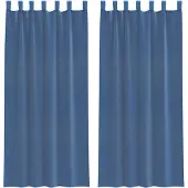 vidaXL Voile Rideaux avec poches pour tringles 2 pcs. Bleu roi
