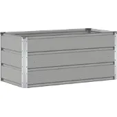 vidaXL Jardinière Gris Clair 100 X 50 X 45 Cm Acier Galvanisé
