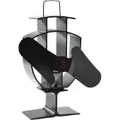 vidaXL Ventilateur de poêle Chauffé 2 pales Noir