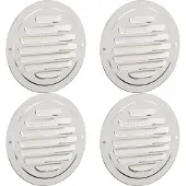 vidaXL Grilles d'aération, 4 pièces, argent, 80 mm, acier inoxydable