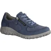 Waldlaufer Havy H89001-263 Orthotritt Damen, chaussure basse, bleu, cuir/stretch - chaussures à lacets confortables pour femmes, bleu, cuir/textile (denver perustretch)
