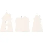 Creativ Company Hangende Ornamenten Huizen Wit, 18st.