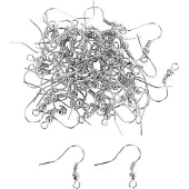 Creativ Company Crochets d'oreilles avec boule, 18 mm, argenté, VS, 100 pcs.