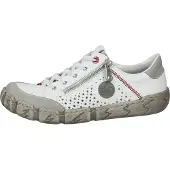Rieker Femmes Slipper Cuir Chaussure basse fermeture éclair légère antidérapante L0355, Taille:41 EU, Couleur:Blanc