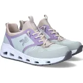Rieker Chaussures pour femmes, chaussures basses, mocassins, couleur verte, style décontracté