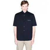Armani Exchange pour homme. XM002317AF24533UB101 Chemise bleue marine (XS), Casuel, Coton, Manche courte