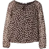 Hailys Chemisier 'Ca44ra' chocolat / blanc