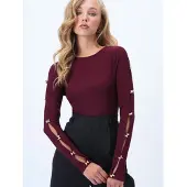 Trend Alaçatı Stili T-shirt bourgogne