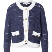 Derhy Cardigan 'PIA GILET MAILLE' bleu marine / blanc
