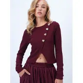 Trend Alaçatı Stili T-shirt bourgogne