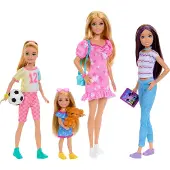Barbie Lot de 4 poupées Sisters : Skipper, Stacie et Chelsea + accessoires