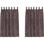 vidaXL Rideaux en velours avec tringles 2 pièces Marron 175 x 140 cm Velours