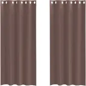 vidaXL Voile Rideaux avec oeillets 2 pcs. Marron 140x245 cm