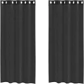 vidaXL Voile Rideaux avec illets 2 pcs. noir 140x245 cm