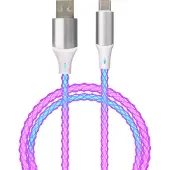 Qualo câble lumineux USB-A-USB-C 1 m 3A blanc/argent QCS-AC-00