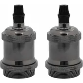 Syfax Douilles de lampe 2 pcs noir brillant E27