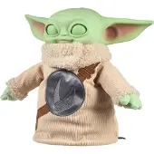 Star Wars : The Mandalorian & Grogu - Peluche « Pick-Me-Up » Grogu inspirée du film, avec emblème et tête en vinyle, figurine, 3 ans