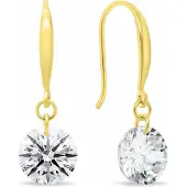 Brilio Silver Silver - Gold-plated dangling earrings with zircons EA1203Y, (Argent)