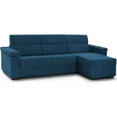Dmora Ganzaria - Canapé-lit avec méridienne, 285x160 cm bleu, Déhoussable, Italy