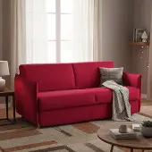 Dmora Verceia - Canapé-lit 2 places, 160x95 cm Rouge, Déhoussable Italy