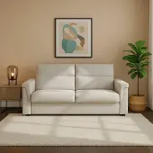 Dmora Biscossi - Canapé-lit 2 Places, 205x95 cm Beige, Déhoussable Italy