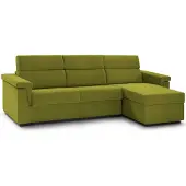Dmora Esca - Canapé-lit avec méridienne, 285x160 cm Vert, Déhoussable Italy