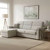 Dmora Esca - Canapé-lit avec méridienne, 285x160 cm Beige, déhoussable Italy