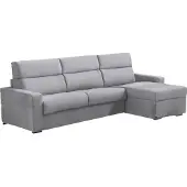 Dmora Celleno - Canapé-lit avec méridienne, 280x160 cm gris, déhoussable Italy