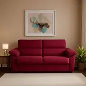 Dmora Contrada - Canapé-lit 2 places, 205x95 cm Rouge, Déhoussable Italy