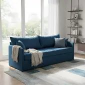 Dmora Avellana - Canapé-lit 3 Places, 205x86 cm bleu, Déhoussable Italy