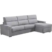 Dmora Pusiano - Canapé-lit avec méridienne, 280x160 cm Gris, Déhoussable Italy