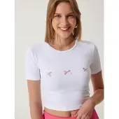 Happiness İstanbul T-shirt rose / blanc