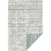 Hanse Home Tapis de sol réversible Biri, vert et crème, style bohème, robuste et facile d'entretien - 80x150 cm