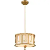 Gilded Nola Suspension Lemuria, finition or vieilli, 2xE27x60W, métal, dimensions : 123,2 x 37,5 x 37,5 cm, IP20,