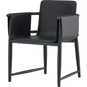 Ebuy24 Bjäre chaise de salle à manger accoudoirs cuirPolyuréthanesynthétique noir.