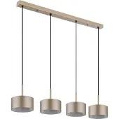 Globo Suspension LED, métal, couleur champagne, H 150 cm