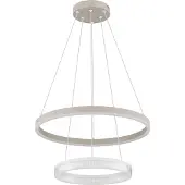 Globo Suspension LED, anneaux, couleur sable, réglable en hauteur, Ø 50 cm