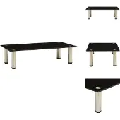 vidaXL Table TV 60x35x17 cm Noir Verre dur - Meuble TV