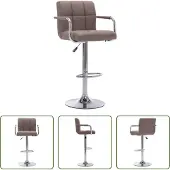 The Living Store Tabouret de bar en tissu taupe