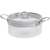 Mastrad Casserole en verre Ø24cm 5l avec couvercle en verre