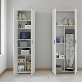 Dmora Veruno - Grand placard polyvalent, 139x190h cm blanc, modulable