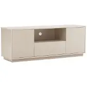 Oviala Meuble TV moderne rectangulaire L140 cm écru - Ruben