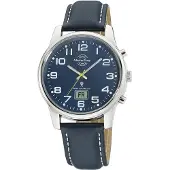Master Time MTGA-10815-31L Montre radiopilotée pour homme avec bracelet en cuir bleu