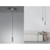 TRIO Suspension MARLEY argentée 1xGU10x35W en métal, dimensions : 150 x 12 x 12 cm, IP20,