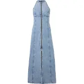 Armani Exchange pour femme. XW002261AF21338MB001 Robe en jean bleu (M), Casuel, Coton, Sans manches / bretelles